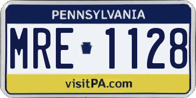 PA license plate MRE1128