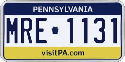 PA license plate MRE1131