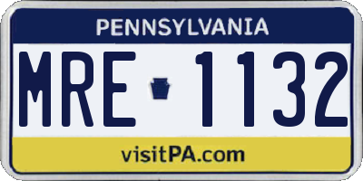 PA license plate MRE1132