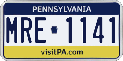 PA license plate MRE1141