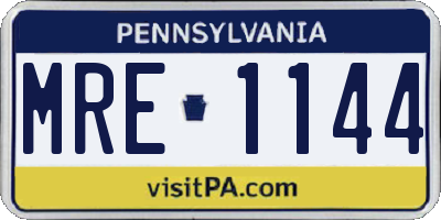 PA license plate MRE1144