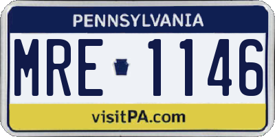 PA license plate MRE1146