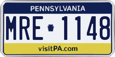 PA license plate MRE1148