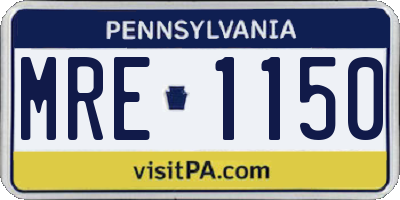 PA license plate MRE1150