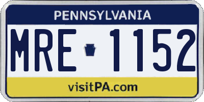 PA license plate MRE1152
