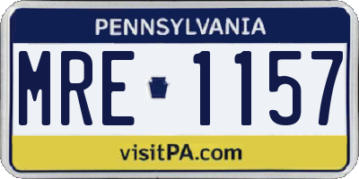 PA license plate MRE1157