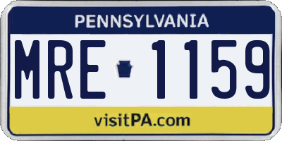 PA license plate MRE1159
