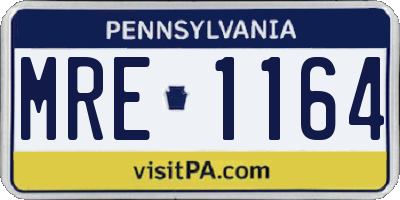 PA license plate MRE1164