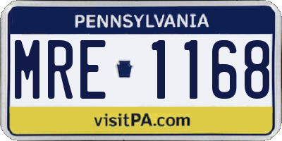 PA license plate MRE1168