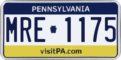 PA license plate MRE1175