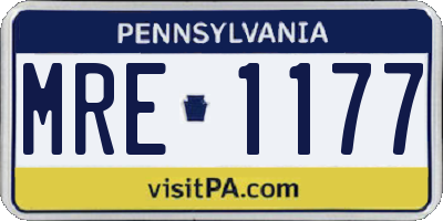 PA license plate MRE1177