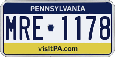 PA license plate MRE1178
