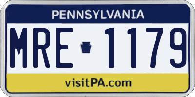 PA license plate MRE1179