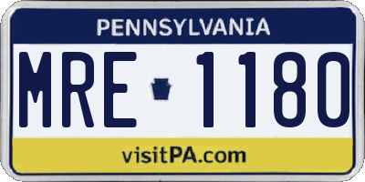 PA license plate MRE1180