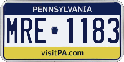 PA license plate MRE1183