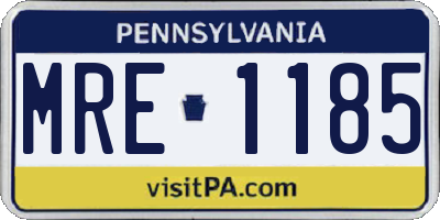 PA license plate MRE1185