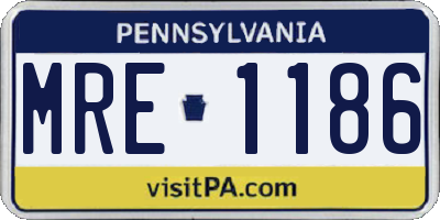 PA license plate MRE1186