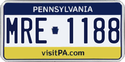 PA license plate MRE1188