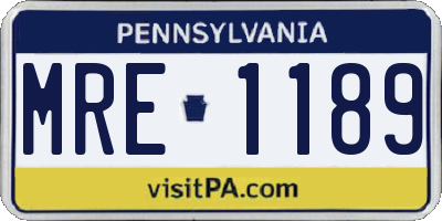 PA license plate MRE1189
