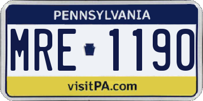 PA license plate MRE1190