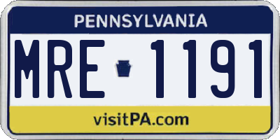 PA license plate MRE1191