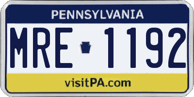 PA license plate MRE1192