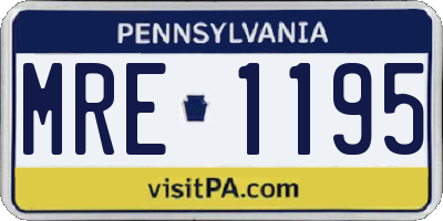 PA license plate MRE1195