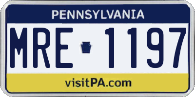PA license plate MRE1197