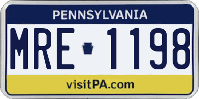 PA license plate MRE1198
