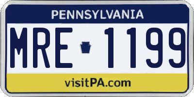 PA license plate MRE1199