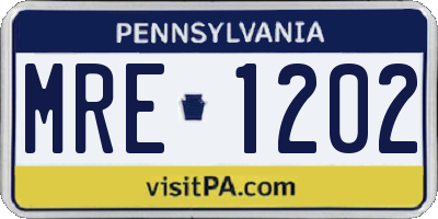 PA license plate MRE1202