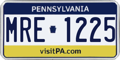 PA license plate MRE1225