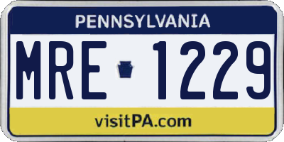 PA license plate MRE1229
