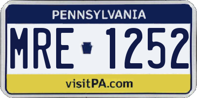 PA license plate MRE1252