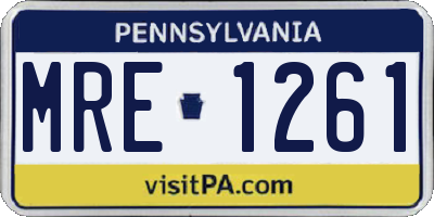 PA license plate MRE1261
