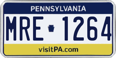 PA license plate MRE1264