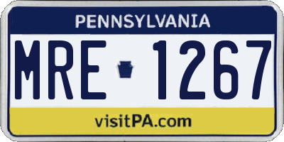 PA license plate MRE1267