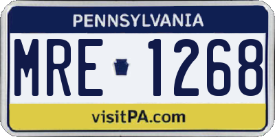 PA license plate MRE1268