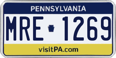 PA license plate MRE1269