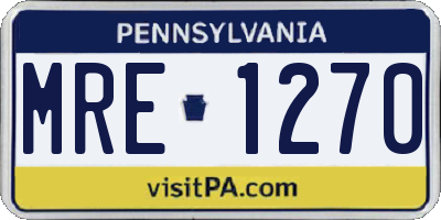 PA license plate MRE1270