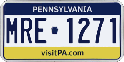 PA license plate MRE1271