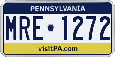 PA license plate MRE1272