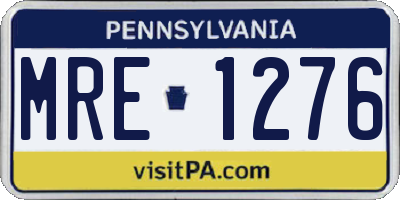PA license plate MRE1276