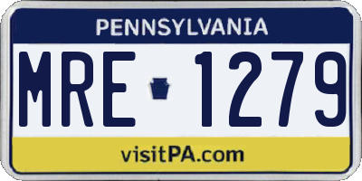 PA license plate MRE1279