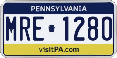 PA license plate MRE1280
