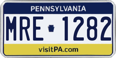 PA license plate MRE1282