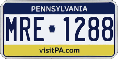 PA license plate MRE1288