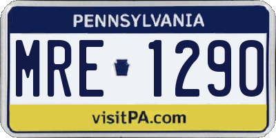 PA license plate MRE1290
