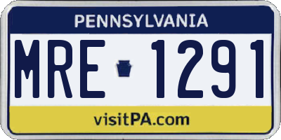 PA license plate MRE1291