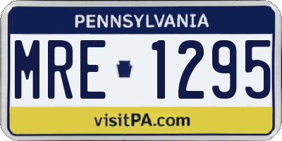 PA license plate MRE1295